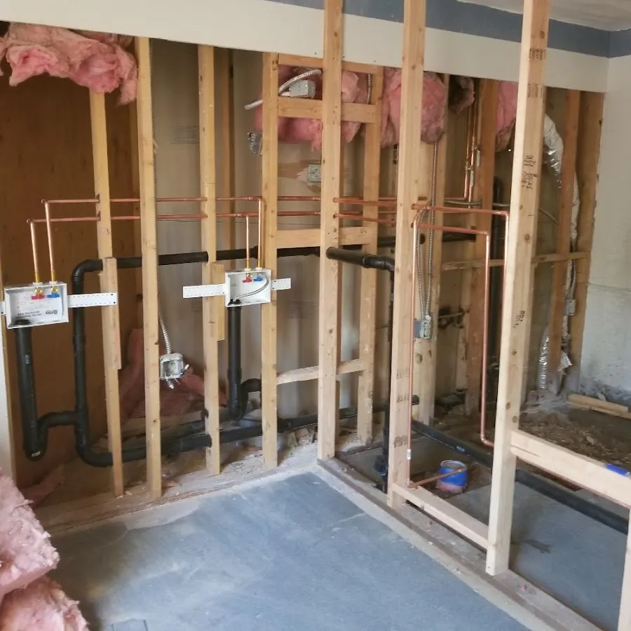 Copper pipe rough-in and plumbing installation in Highland Heights